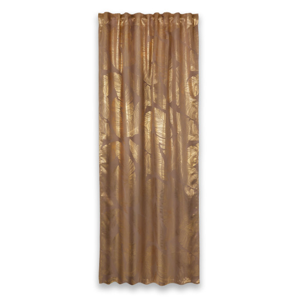 Zasłona z taśmą GREAT CHIC 135x300 beż/zło